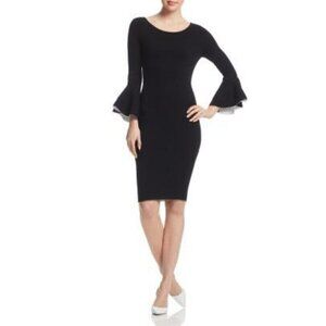 Milly Black Off-Shoulder Bell Sleeves Elegant Design Women's Dress Size 6